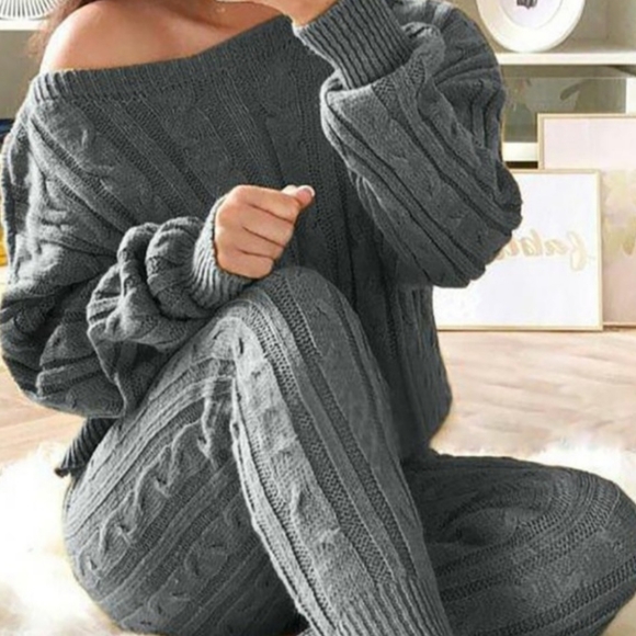 *Last one* Casual Ribbed Knit Crop Sweater Set - Picture 7 of 8